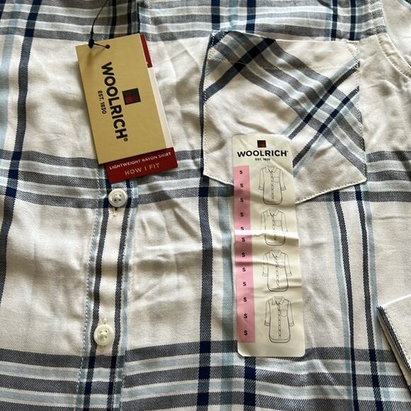 Woolrich White & Blue Plaid Blouse various sizes - Picture 5 of 12